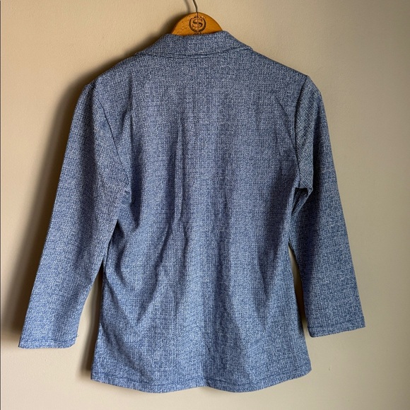 NEW J.MCLAUGHLIN 3/4 SLV AIDA KNIT TOP NAVY/BLUE - Picture 3 of 7